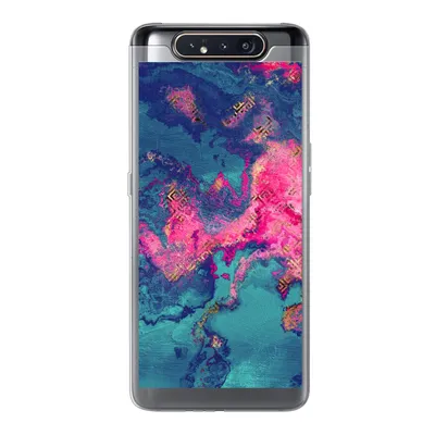 Produktbild von MuchoWow® Handyhülle Schutzhülle Hülle für Samsung Galaxy A80 Marmor - Farbe - Rosa - Blau Silikon Softcase Handy Hülle - Schutzdeckel