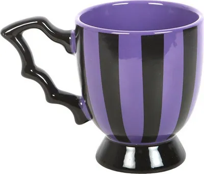 Produktbild von Something Different - Teetasse, Gestreifter Fledermausflügel, 490ml SD10538 (Einheitsgröße) (Violett/Schwarz)