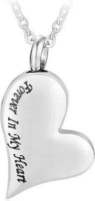 Produktbild von Luxe Ascheanhänger mit Kette für Asche, Haare oder Parfum - Gedenkschmuck mit Asfüllhilfe und Aufbewahrungstasche - Forever Silver