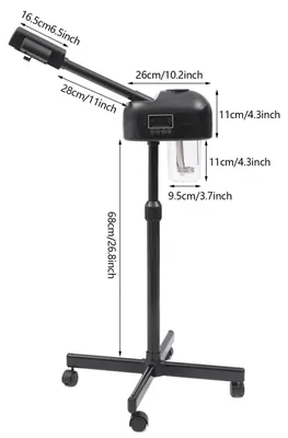 Produktbild von Nano Ionic Gesichtsdampfer - Professionelles Gesichtssauna Dampfgerät - Ozon & PTC-Heizung - 20 Min Timer - 360° Schwenkarm - 600 ml Wassertank - 220 V - Schwarz
