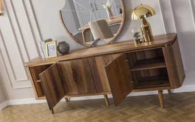 Produktbild von Sideboard Spiegel Wohnzimmer Designer Luxus Kommoden Modern Braun Neu