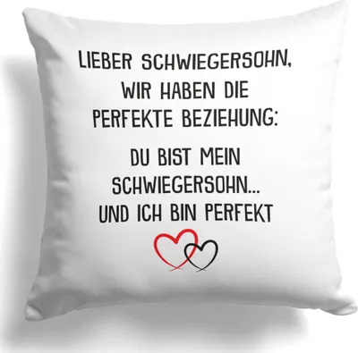 Produktbild von 22Feels Schwiegersohn Geschenk Bräutigam Hochzeit Deko Kissen Männer Dekoration Weihnachten Geburtstag Wohnaccessoire Wohnzimmer Schlafzimmer Couch