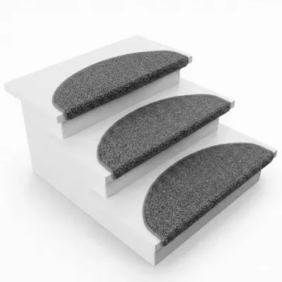 Immagine prodotto di Floordirekt Tappetini per gradini Madrid semicircolari Shaggy Tappetino per gradini autoadesivo, fonoassorbente, antiscivolo Protezione per scale per interni