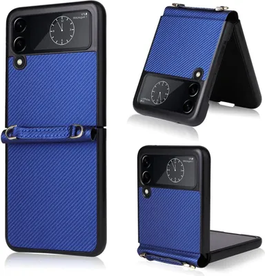Produktbild von König Design Hülle kompatibel mit Samsung Galaxy Z Flip4 5G Kunststoff Soft Handyhülle - Handy Case Blau