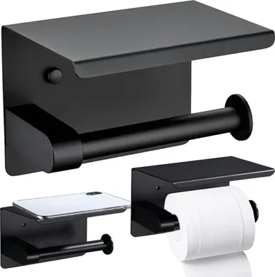 Produktbild von Toilettenpapierhalter mit Telefonablage schwarz Loft Toilette Stahl