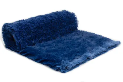Zdjęcie produktu dla Dzianinowe włosy Minky, kudłate, shaggy (18 mm) niebieskie 50x160 cm