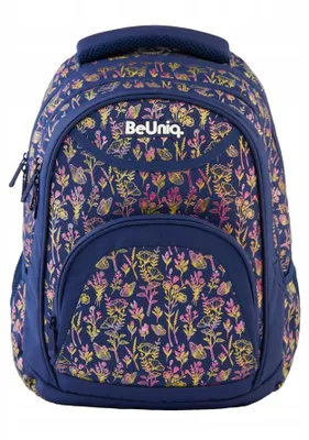 Produktbild von BeUniq Jugend Schulrucksack Mädchen Lila Blumen