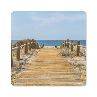 Produktbild von MuchoWow® Mauspad Mousepad Strand - Meer - Weg 20x20 cm - Mousepads - Maus Mat - Pad - Mausunterlage - Desk Mat - Bureauartikeln