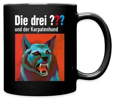 Produktbild von Spreadshirt Die Drei Fragezeichen Und Der Karpatenhund Tasse Einfarbig, One size, Schwarz