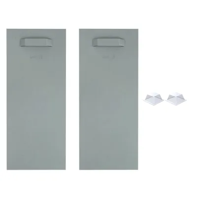 Produktbild von Selbstklebendes Befestigungsset Bilderhalter Haftbleche - 2x Halter 300x100mm + 2x Silikonpuffer