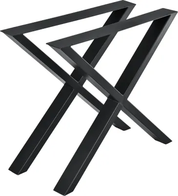 Image de Piètement de table 'Greith' lot de 2 X-forme Noir 79x72 cm