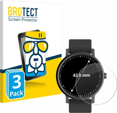 Produktbild von 3x BROTECT Schutzglas für Kreisrunde Displays (ø: 42 mm) Schutzfolie Panzer Folie Glas Display Schutz klar