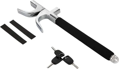 Obrázek produktu pro Zámek volantu Auto & volantový zámek - U-tvarový zámek na klíč - nastavitelný 56–68 cm - třída válce B+ - 3 klíče - železo - černý