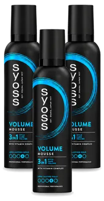 Obrázok produktu pre 3 ks peny na objem vlasov Syoss - 250 ml - výhodný balík - 3 kusy