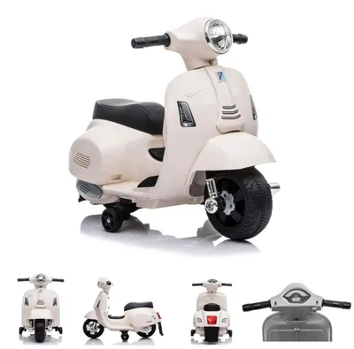 Produktbild von Moni Kinder Elektromotorrad Vespa GTS Super Sport, Roller, Frontleuchten, Hupe weiß