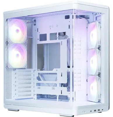 Produktbild von Zalman P60 WHITE, Midi Tower, PC, Weiß, ATX, Mini-ITX, Kunststoff, Stahl, Gehärtetes Glas, 17 cm