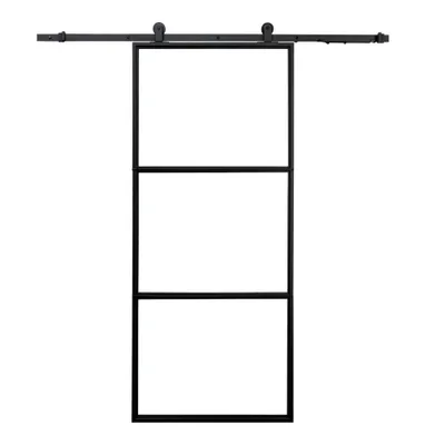 Zdjęcie produktu dla HOME DELUXE - Drzwi szklane przesuwne STELLAR - 205 x 90 cm, szkło przezroczyste, z prowadnicą i akcesoriami I Drzwi szklane drzwi płaskie drzwi wewnętrzne