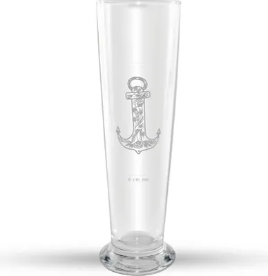 Produktbild von Mr. & Mrs. Panda Bierglas Anker Blau - Transparent - Geschenk, Bier Glas, Mr Mrs Weizenglas, Weizen, Weißbierglas, Lustige Sprüche, Weizenbier