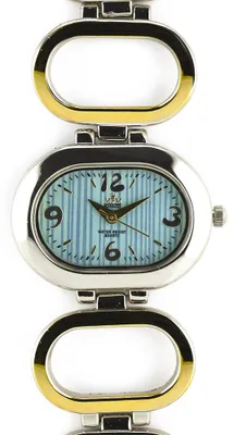 Produktbild von MPM-Quality Damenuhr Metall Silber Zifferblatt Hellblau Metallarmband Ø 30 mm
