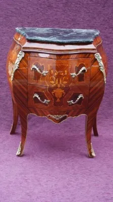 Image de Casa Padrino Commode baroque avec plateau en marbre brun marqueté H 81 cm, L 70 cm - Modèle Acajou - Table de chevet Console