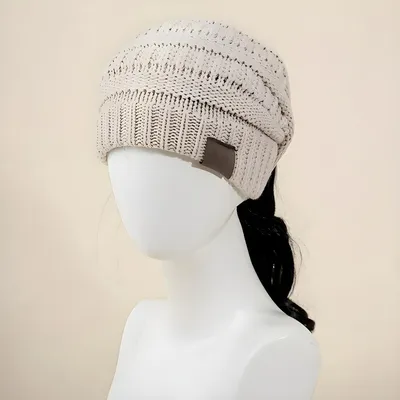 Produktbild von Stylische Damen-Strickmütze RO-12446 - Hellbraun KP12446