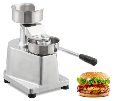 Zdjęcie produktu dla Forma do burgerów – Patty Maker – kotlety o średnicy 12,7 cm – z 500 arkuszami papieru do oddzielania – stop aluminium – do gastronomii i użytku domowego