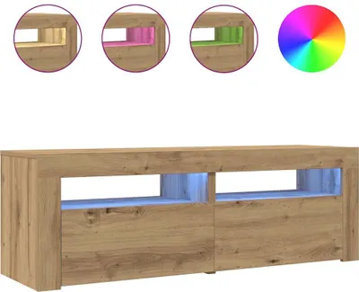 Produktbild von vidaXL TV-Schrank mit LED Artisan-Eiche 120x35x40 cm Holzwerkstoff