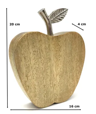 Produktbild von Holz Apfel stehend 16 x 20cm natur braun