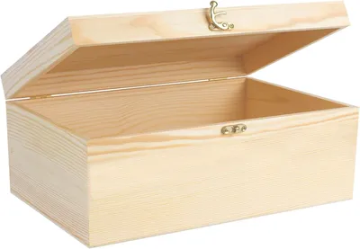 Productafbeelding van Houten kist met deksel 25x15x8 cm, voor opbergdoos, onbehandeld hout