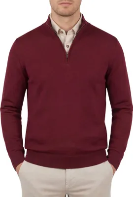 Produktbild von Boss Black Ebenji Pullover Half-Zip rot einfarbig Wolle