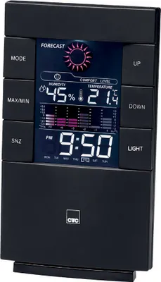 Produktbild von Clatronic WSU 7024, Schwarz, Innen-Hygrometer, Innen-Thermometer, Hygrometer, Thermometer, 20 - 90%, 0 - 50 °C, F, °C