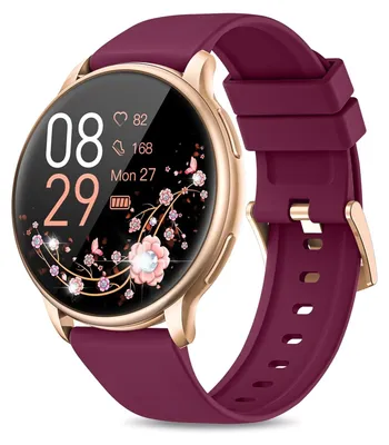 Produktbild von Damen-Smartwatch mit Telefonfunktion, HD-Voll-Touchscreen, Uhr mit SpO2-Herzfrequenzmesser, Menstruationszyklus, Schlafmonitor, Schrittzähle