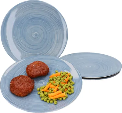 Produktbild von Ritzenhoff Julia Uni blau 4er Set Speiseteller Essteller Grill-Platte Strudel