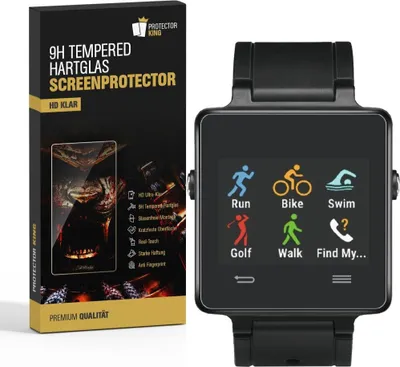 Produktbild von 2x 9H Hartglas für Garmin Vivoactive Displayschutz Panzerfolie Panzerglas Schutzfolie Schutzglas HD Klar
