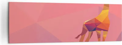 Produktbild von Bild auf Leinwand - Leinwandbild - Giraffe modern Grafik - 160x50cm - Wand Bild - Wanddeko - Leinwanddruck - Bilder - Kunstdruck - Wanddekoration - Leinwand bilder - Wandkunst - AB160x50-2805