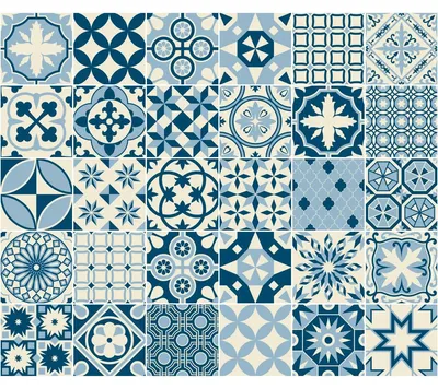 Productafbeelding van Zelfklevende tegelstickers voor keuken en badkamer – 30 ORAVA Azulejo tegelstickers – 30 stickers, 10 x 10 cm