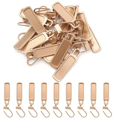 Reißverschluss-Anhänger 20 Stück, gold, Metall, 50 mm x 9 mm