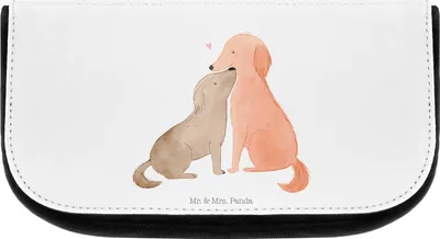 Produktbild von Mr. & Mrs. Panda Organizer Hunde Liebe - Weiß - Geschenk, Hund, Kuscheln, Make-up Täschchen, kosmetiktäschchen, Sprüche, Herz, kosmetik, Kosmetiktasche, Vertrauen
