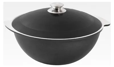Produktbild von Kukmara Kazan - Aluguss-Kasserolle 9 Liter - Schmortopf - Asia-Wok - Schwarze Außenbeschichtung