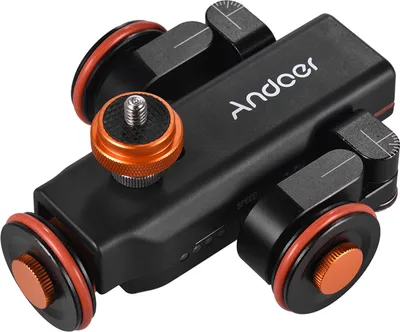 Zdjęcie produktu dla Andoer L4 PRO – zmechanizowany wózek do kamery z wyświetlaczem skali, elektryczny suwak torowy, bezprzewodowy pilot / akumulator 1800 mAh, 3 regulowane prędkości, mini suwak do kamer DSLR marek Canon, Nikon i Sony oraz smartfonów z systemem iOS i Android, kolor czarny