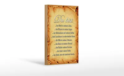 Produktbild von Holzschild Spruch 12x18cm Du bist Glück in meinem Leben