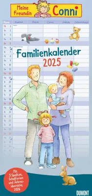 Produktbild von Conni Familienkalender 2025 - Wandkalender - Familienplaner mit 5 Spalten - Format 22 x 49,5 cm