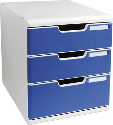 Image de Exacompta Module de classement Modulo Office 3 tiroirs fermés Bleu 325003D