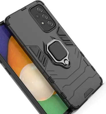 Zdjęcie produktu dla Ring Armor Pancerne Hybrydowe Etui Pokrowiec + Magnetyczny Uchwyt Samsung Galaxy A73 Czarny