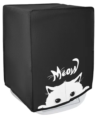 Produktbild von kwmobile Hülle für Thermomix TM5 / TM6 mit Varoma Abdeckung - Abdeckhaube für Küchenmaschine, Staubschutz in Schwarz Weiß, Tasche gierige Katze