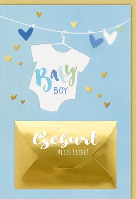 Produktbild von Geburt – Baby – Freudiges Ereignis – Geldkarte - Karte mit Umschlag