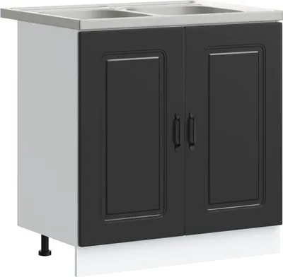 Produktbild von vidaXL Küchenschrank Kalmar Schwarz 80 x 46 x 81.5 cm Holzwerkstoff
