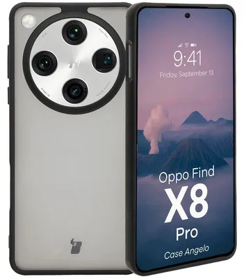 Produktbild von Bizon Case Angelo für Oppo Find X8 Pro, Rauch mit schwarzem Rahmen