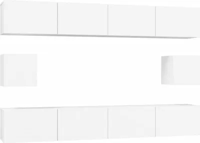 Obrázek produktu pro vidaXL 6dílná sada TV skříněk Bílé dřevo Materiál