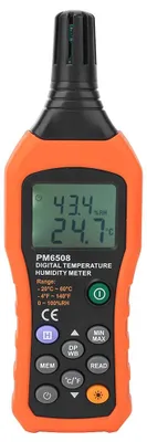 Produktbild von Temperaturthermometer, Speicherfunktion, multifunktionales Feuchtigkeitsmessgerät, Hintergrundbeleuchtung, Batterieanzeige für Experimente